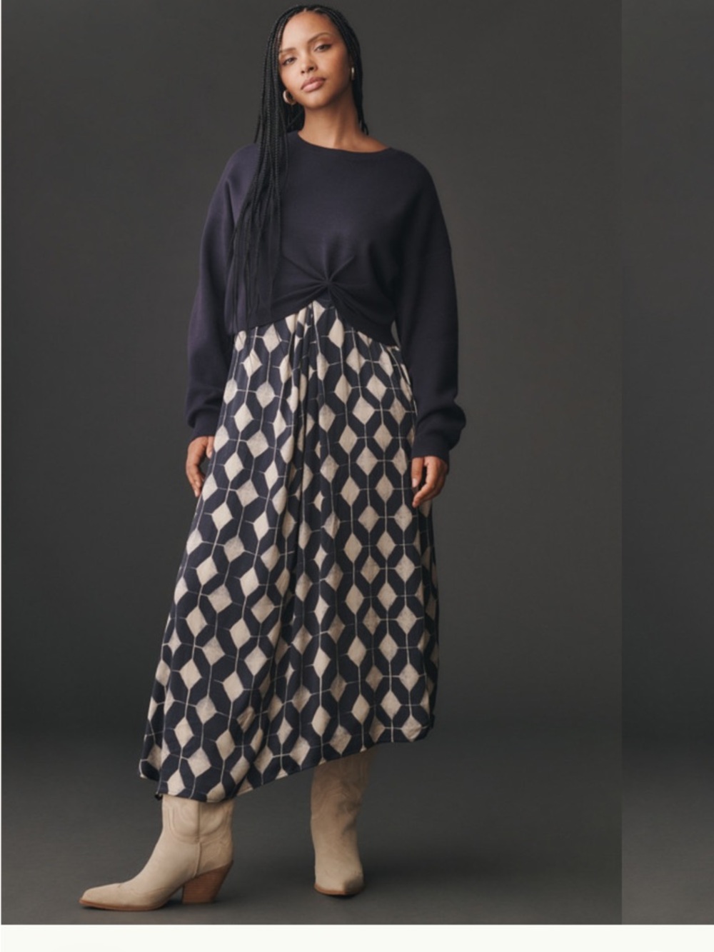 NWOT Anthropologie Gemini Twofer Sweater Dress